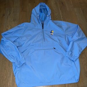 Charles River University of Kansas KU Light Blue Pullover Windbreaker Sz XL